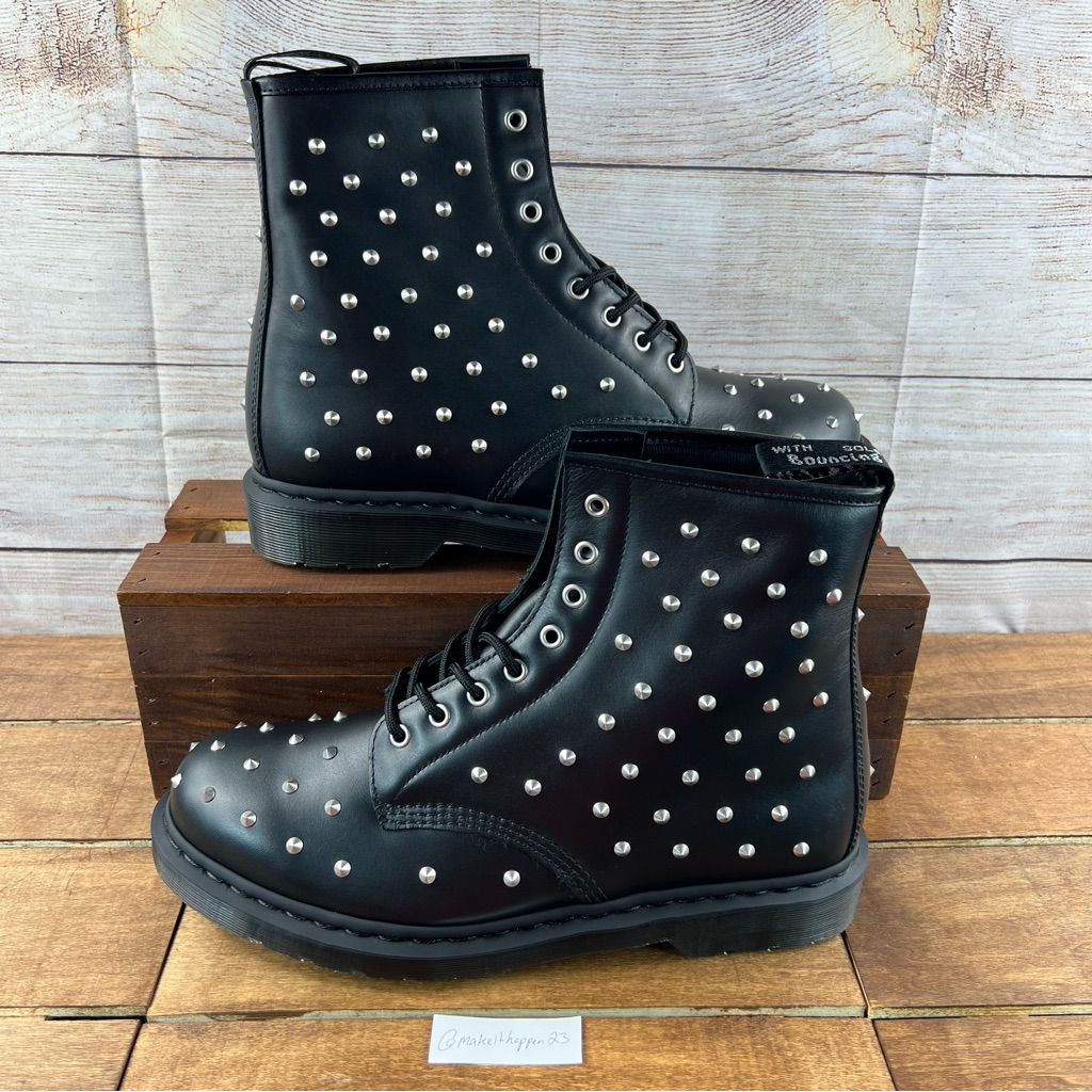 Dr Doc Martens 1460 Stud Black Silver Boots